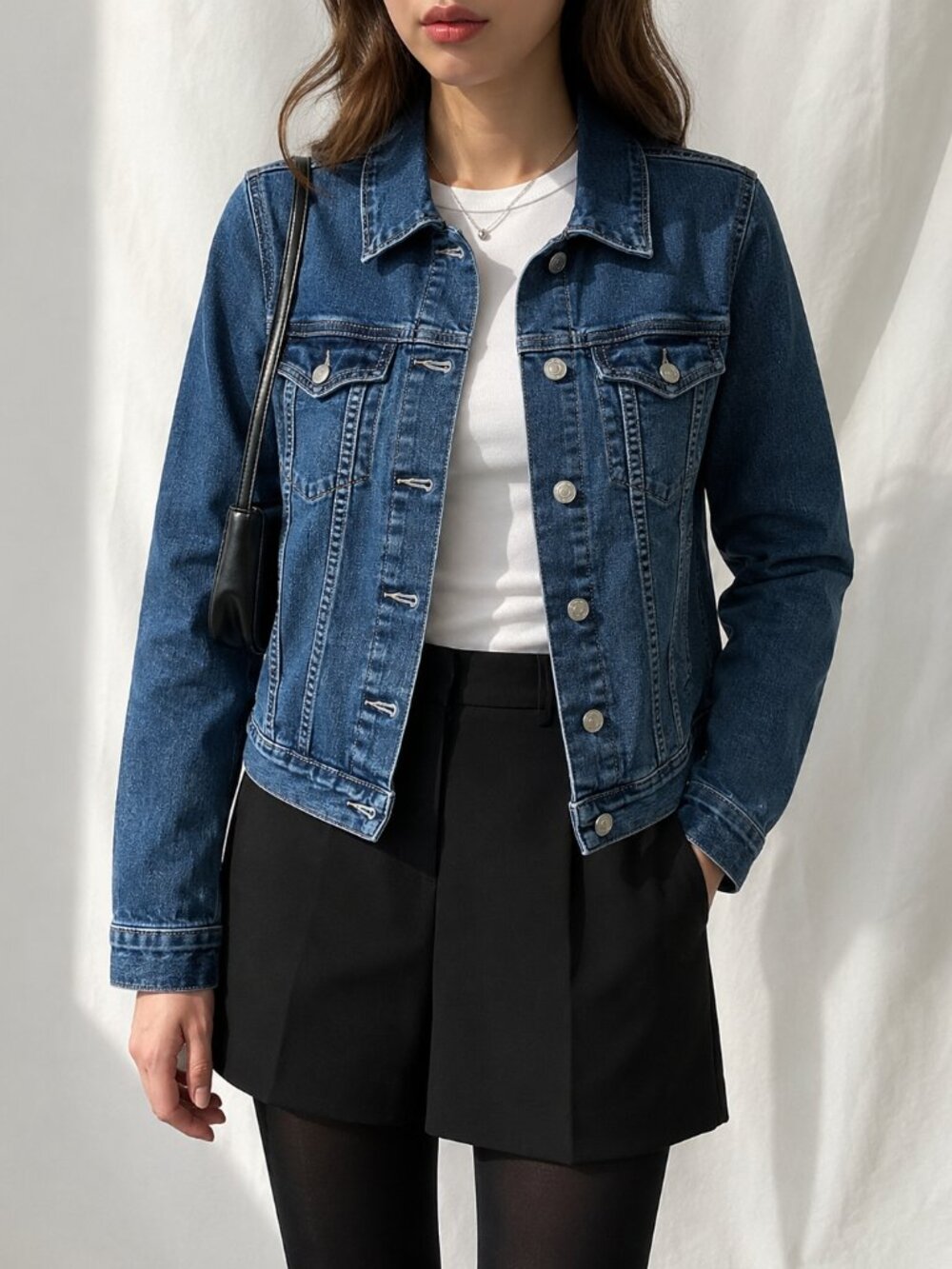 Signature by Levi Strauss & Co. Denim Trucker Jacket — Dark Wash, Size XXS
